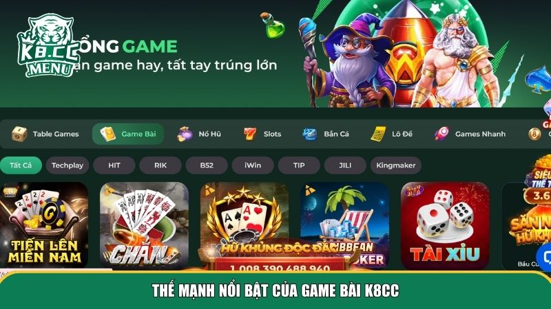 Những thế mạnh giúp game bài K8CC trở thành điểm nhấn trong làng cá cược